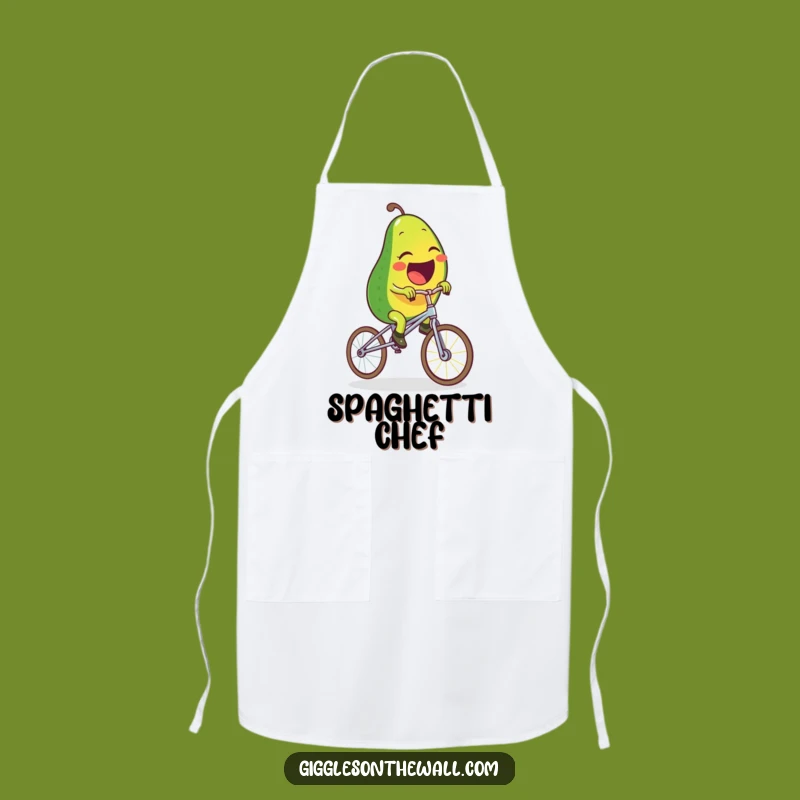 Apron: Funny Avocado Spaghetti Unicycle - Cook with Hilarious Flair!