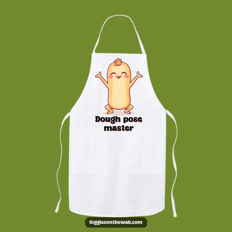 Funny Cheerful Baguette Yoga Apron - Hilarious Kitchen Zen for Foodies
