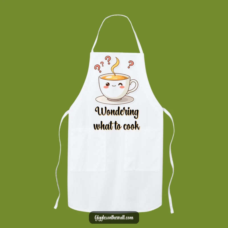 Funny Curious Teacup Apron - Brew Up Some Interesting Questions!