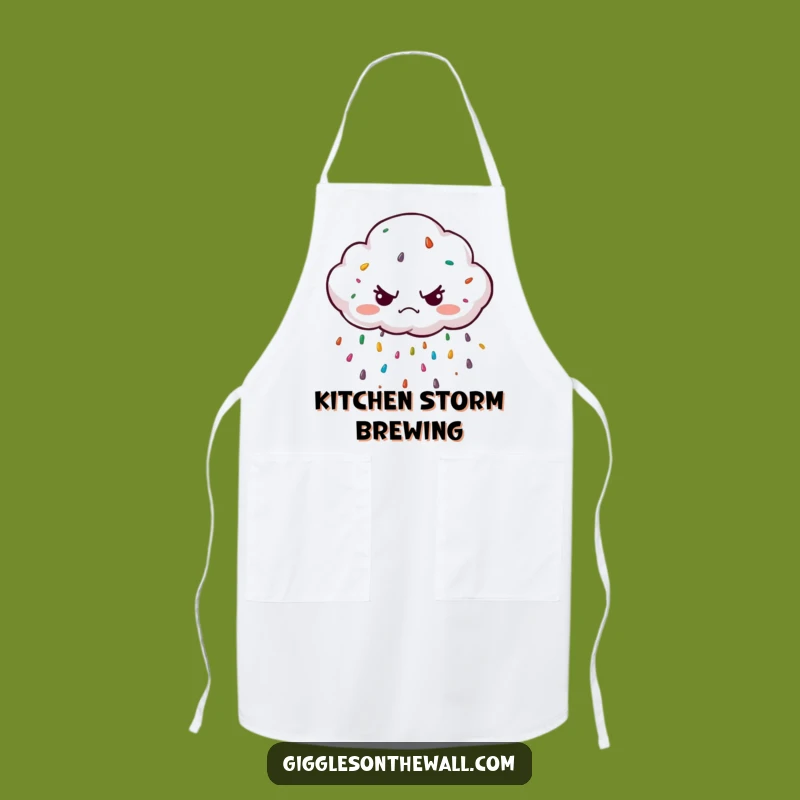 Funny Grumpy Cloud Apron: Sprinkle Rain, Kitchen Gift