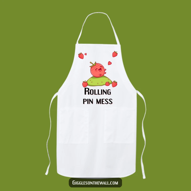 Funny Strawberry Rolling Apron: Cook with Giggles in This Hilarious Fruit Design