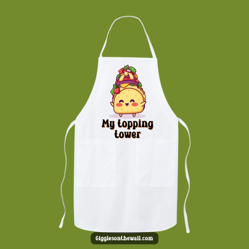 Funny Taco Topping Balance Apron: Blushing Character, Chef Gift