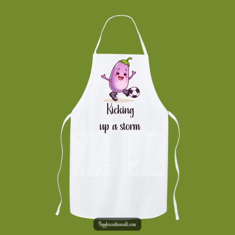 Funny Football Eggplant Apron: Cook Up Laughs with This Hilarious Kitchen Kicker!