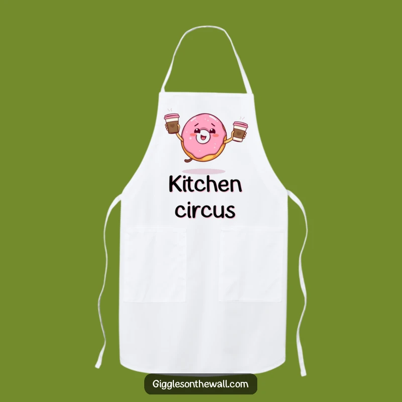 Funny Giddy Donut Juggling Apron - Hilarious Kitchen Fun for Coffee Lovers