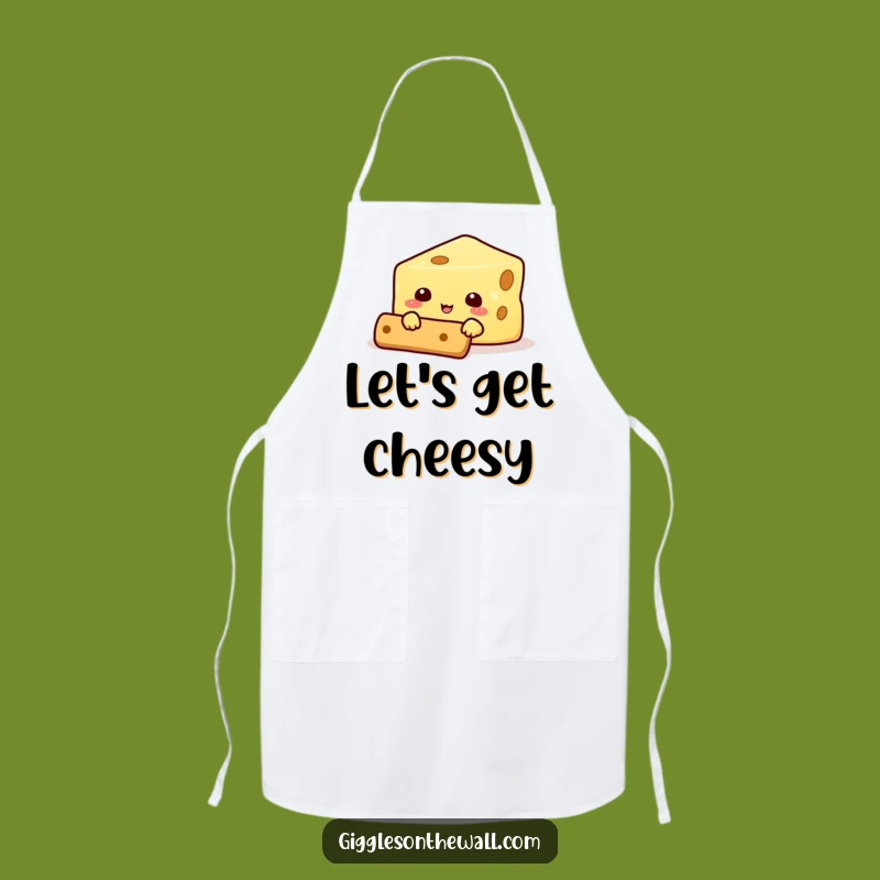 Funny Cheese Hiding Behind Cracker Apron - Kitchen Humor & Chef's Companion