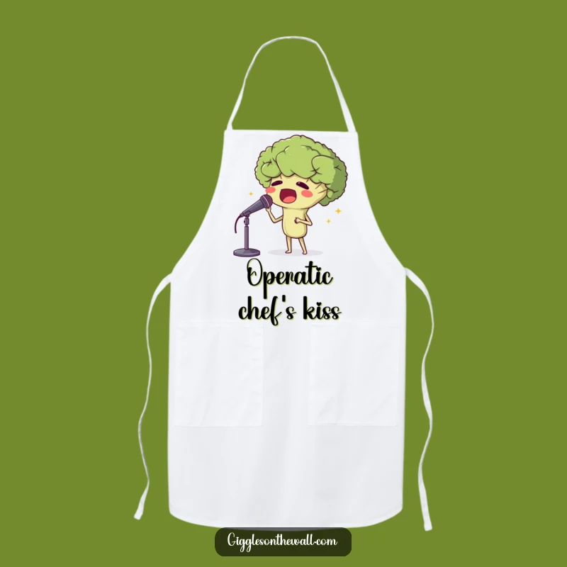 Funny Opera Broccoli Apron: Cook with Comedy and Standing Ovations