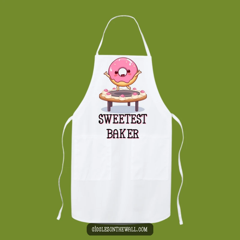 Funny Donut Bouncing Apron: Playful Character, Baking Gift