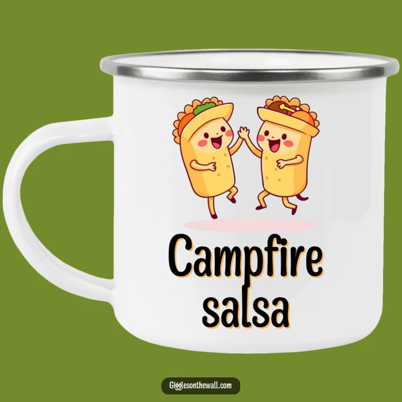 Funny Dancing Tacos Camping Mug - Fiesta Fuel with Synchronized Salsa Moves