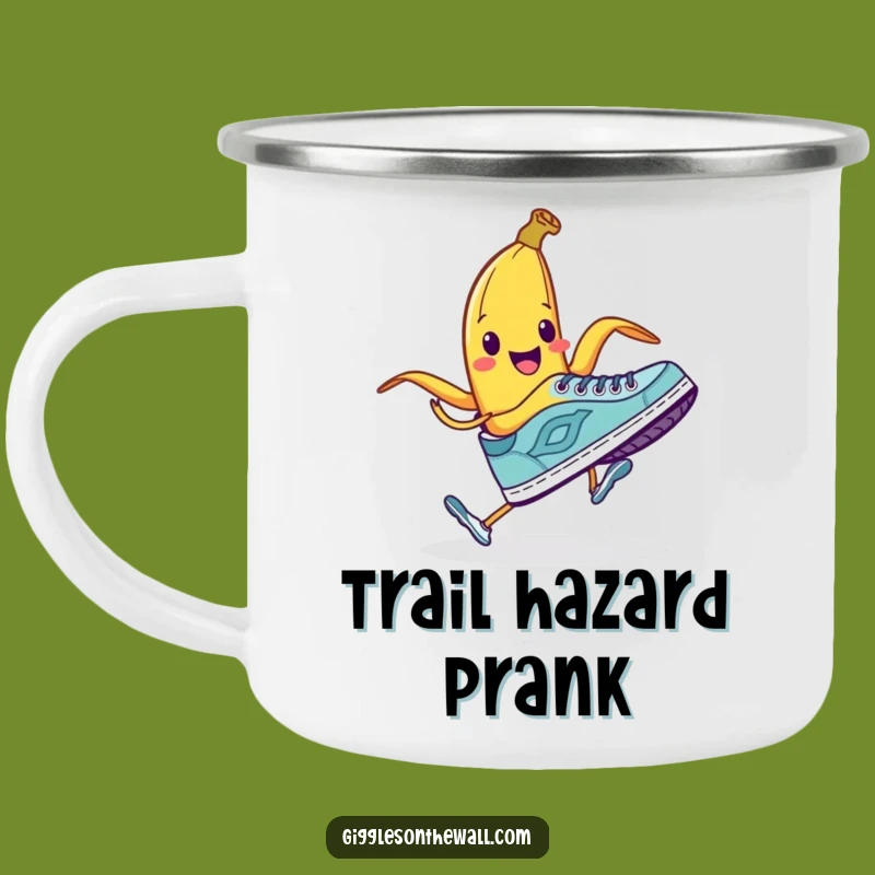 Funny Banana Peel Camping Mug: Shoe Trip Prank - Outdoor Gags!