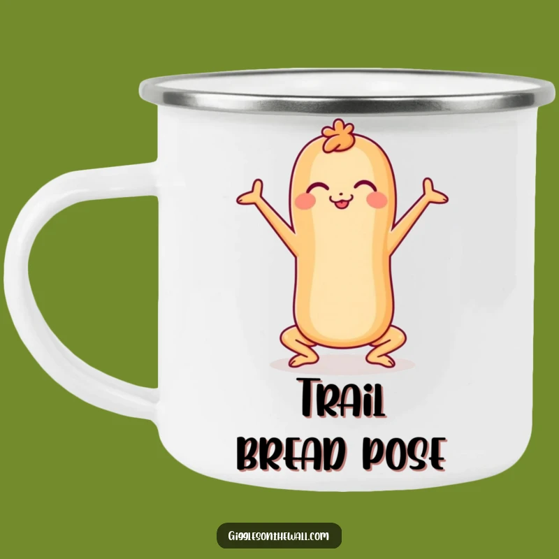 Funny Cheerful Baguette Yoga Camping Mug - Rugged & Hilarious Outdoor Zen