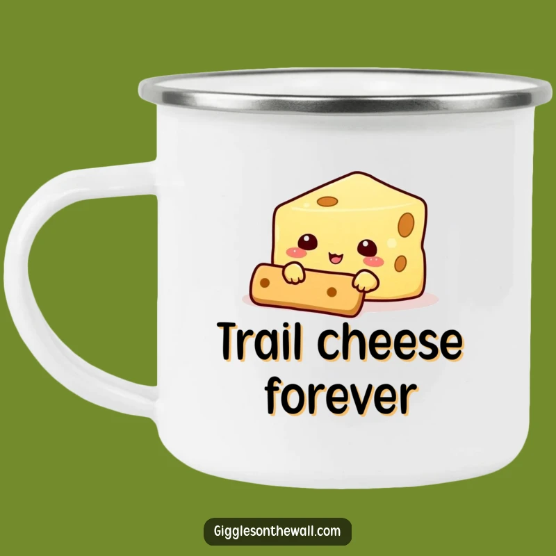 Funny Cheese Hiding Behind Cracker Camping Mug - Outdoor Snack Humor