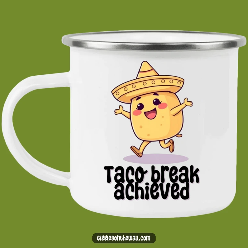 Funny Moonwalking Taco Camping Mug: Rugged Happy Sombrero Cup, Perfect Funny Gift