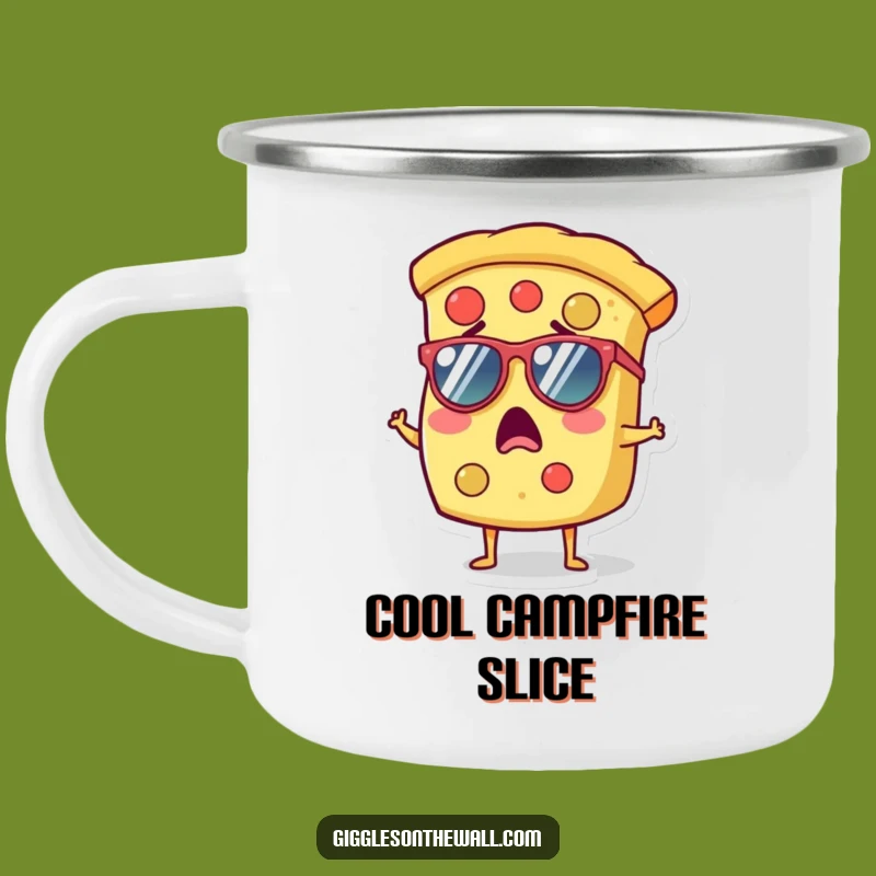 Funny Pizza Sunglasses Camping Mug: Cool Sips by the Campfire