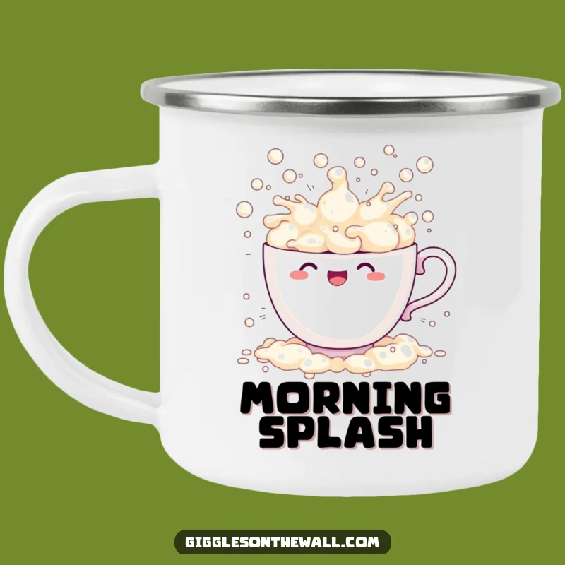 Funny Teacup Bubbles Camping Mug: Bubbly Adventures with Overflowing Fun