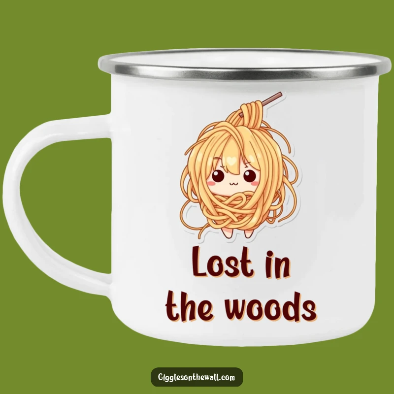 Funny Tangled Ramen Camping Mug - Durable Confused Noodle Outdoor Cup - Best Funny Gift