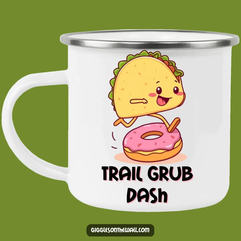 Funny Marathon Taco Camping Mug: Tripping Runner - Adventure Fuel!