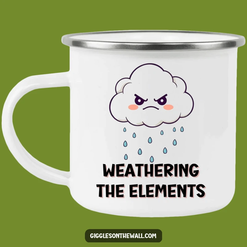 Funny Grumpy Cloud Camping Mug - Durable Humor for Outdoor Brews Gift