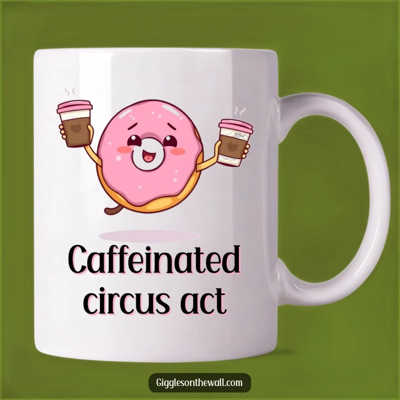Funny Giddy Donut Juggling Mug - Hilarious Coffee Lover's Gift