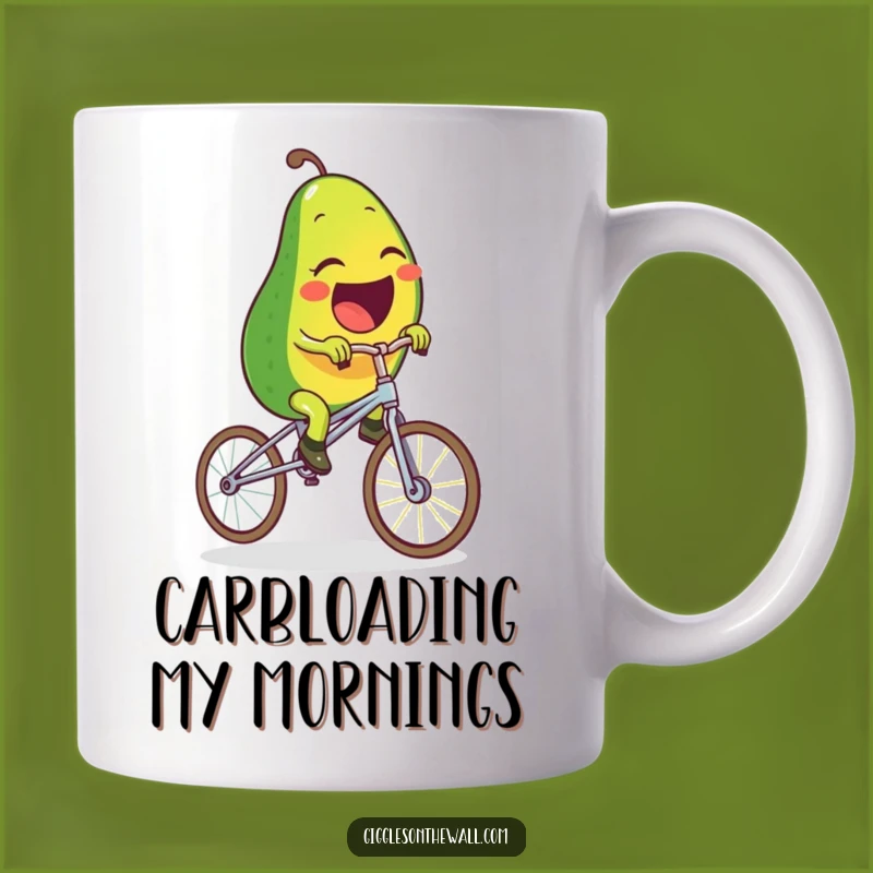 Funny Avocado Spaghetti Unicycle Mug: Hilarious Gift for Foodies and Cyclists!