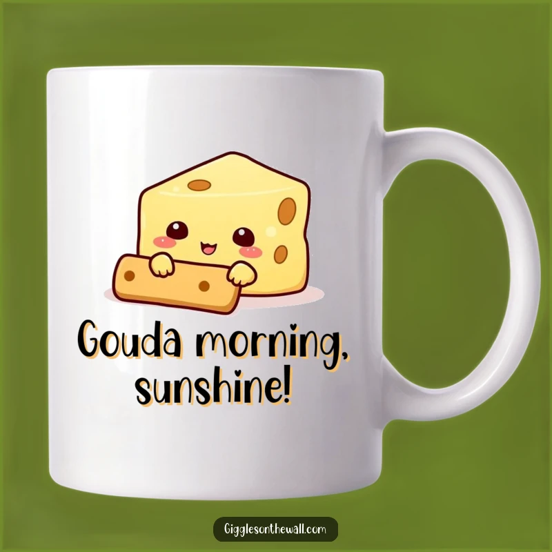 Funny Cheese Hiding Behind Cracker Mug - Hilarious Snack Character Gift Idea