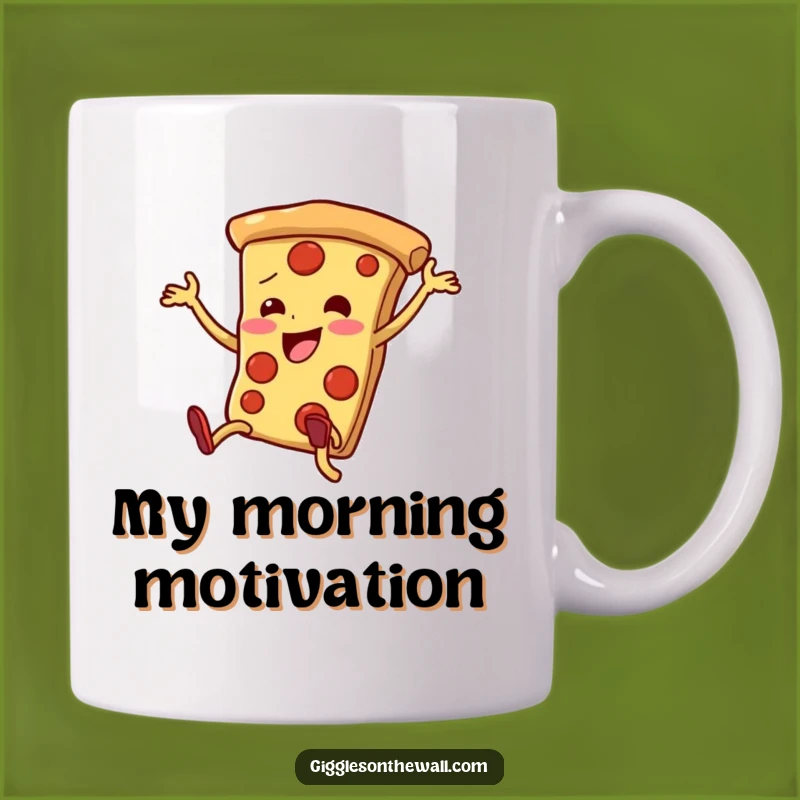 Funny Dancing Pizza Mug: Enthusiastic Foodie Gift for Clumsy Dancers