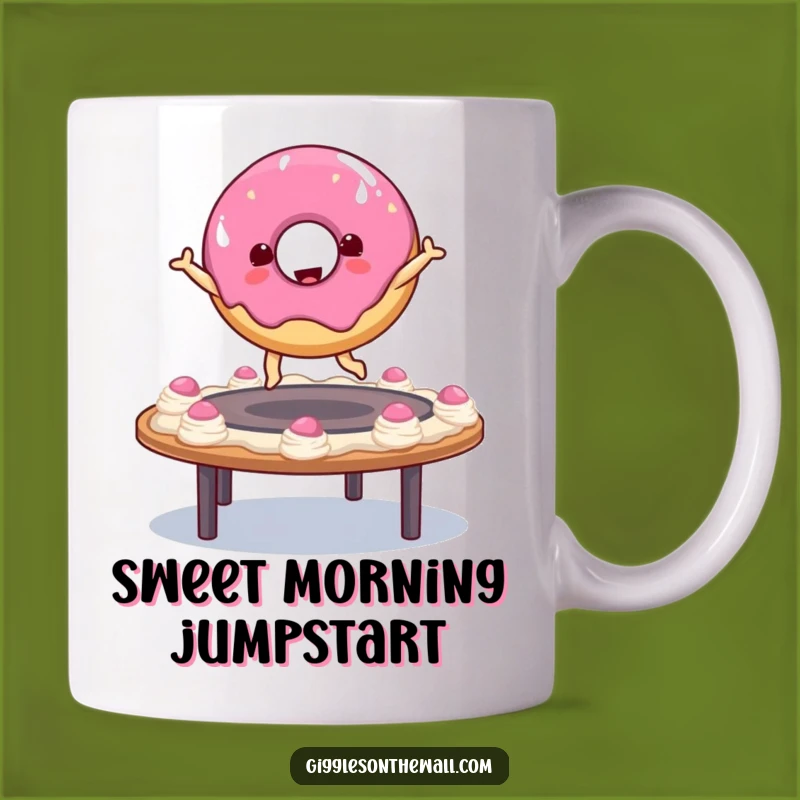 Funny Donut Bouncing Mug: Playful Character, Sweet Treat Gift