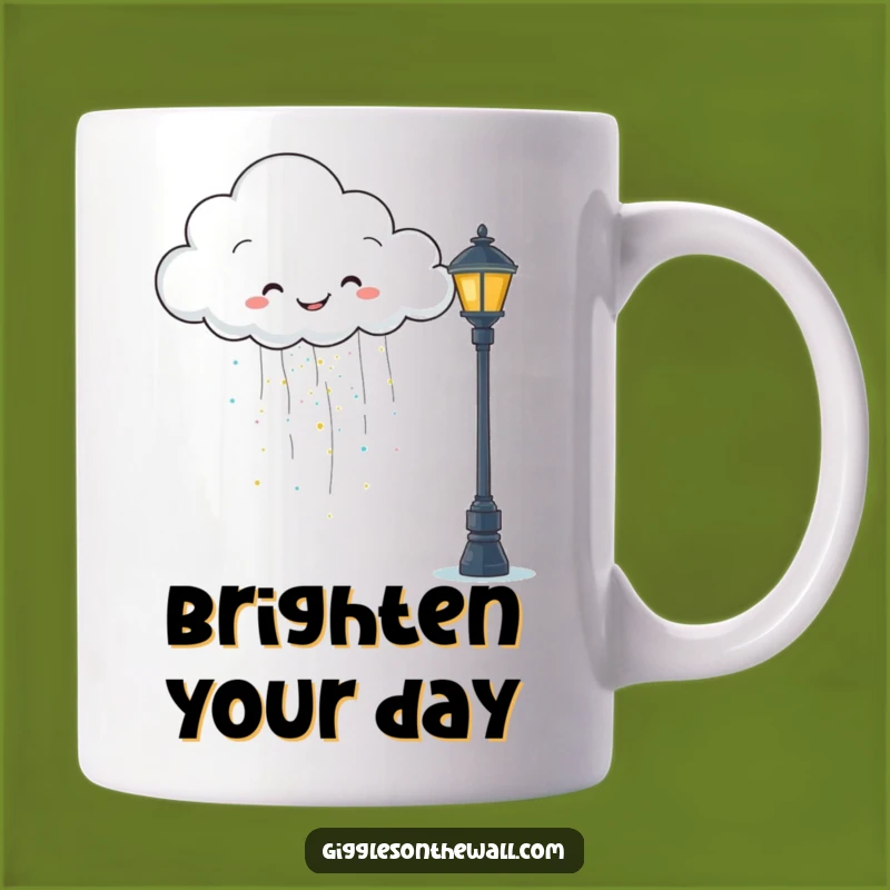 Funny Glitter Cloud Mug: Happy Rain - Whimsical & Funny Gift!