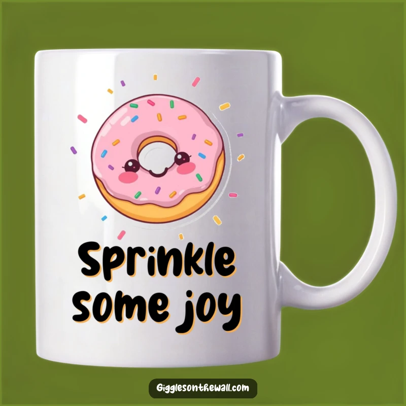 Funny Happy Donut Mug: Celebrate Joy with Confetti, A Perfect Funny Gift