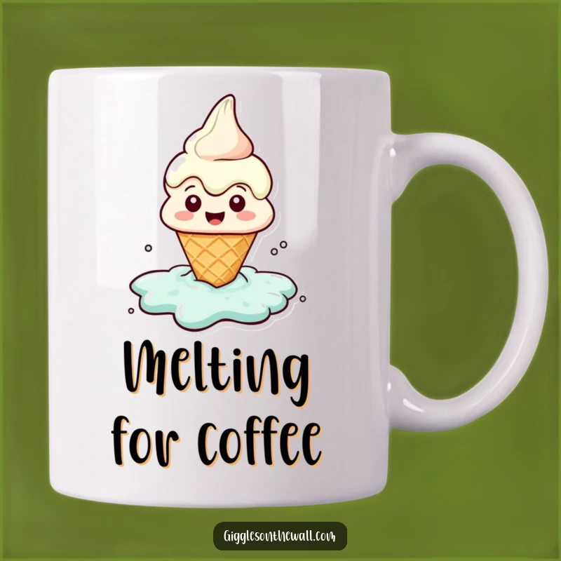Funny Melting Ice Cream Mug: Happy Puddle Character Gift