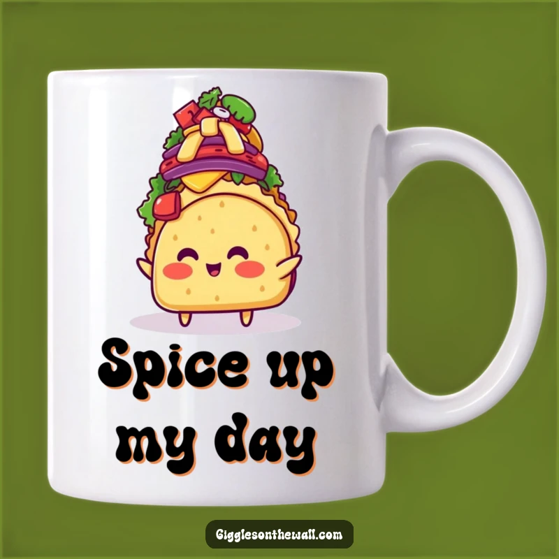 Funny Taco Topping Balance Mug: Blushing Character, Hilarious Food Gift