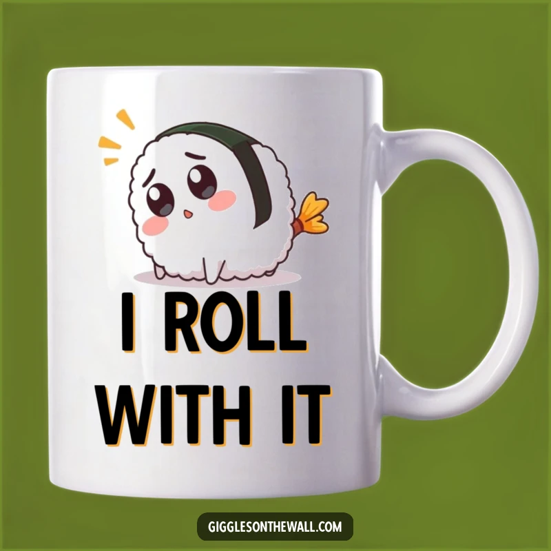 Funny Sushi Surprise Mug: Adorable Tripping Character, Perfect Funny Gift