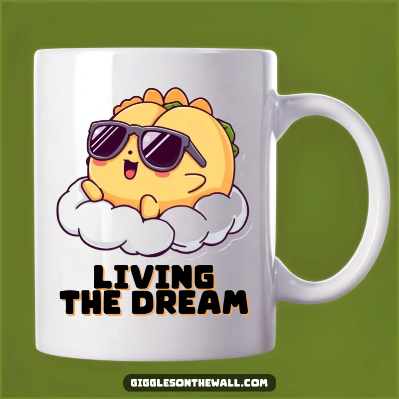 Funny Taco Cloud Mug: Cool Lounging Character, Perfect Funny Gift
