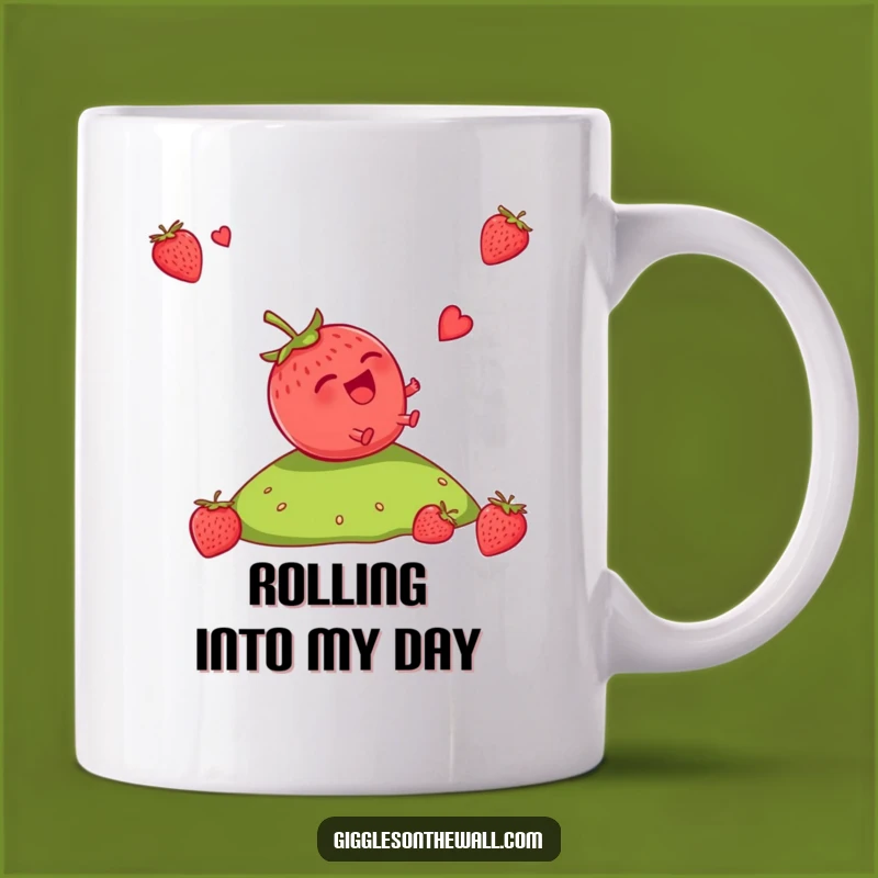 Funny Strawberry Rolling Mug: Hilarious Uncontrollable Laughter Gift for Fruit Lovers