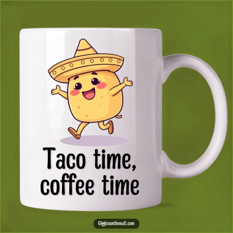 Funny Moonwalking Taco Mug: Happy Sombrero Fiesta, Perfect Funny Gift for Foodies