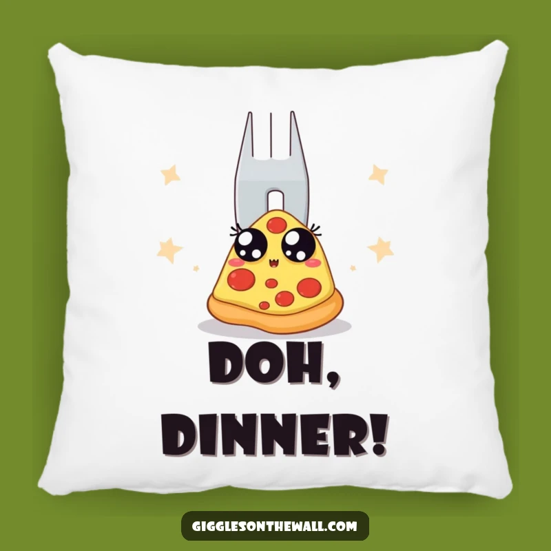 Funny Pizza's Comfort Pillow: Hilarious Slice & Fork, Cozy Funny Gift!