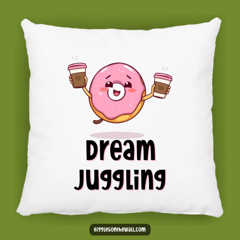 Funny Giddy Donut Juggling Pillow - Comfy & Hilarious Decor Accent