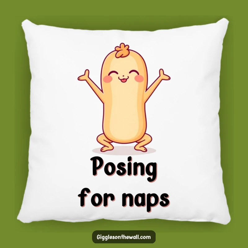 Funny Cheerful Baguette Yoga Pillow - Comfy & Hilarious Decor Accent