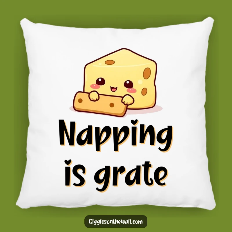 Funny Cheese Hiding Behind Cracker Pillow - Comfy & Cute Snack Accent