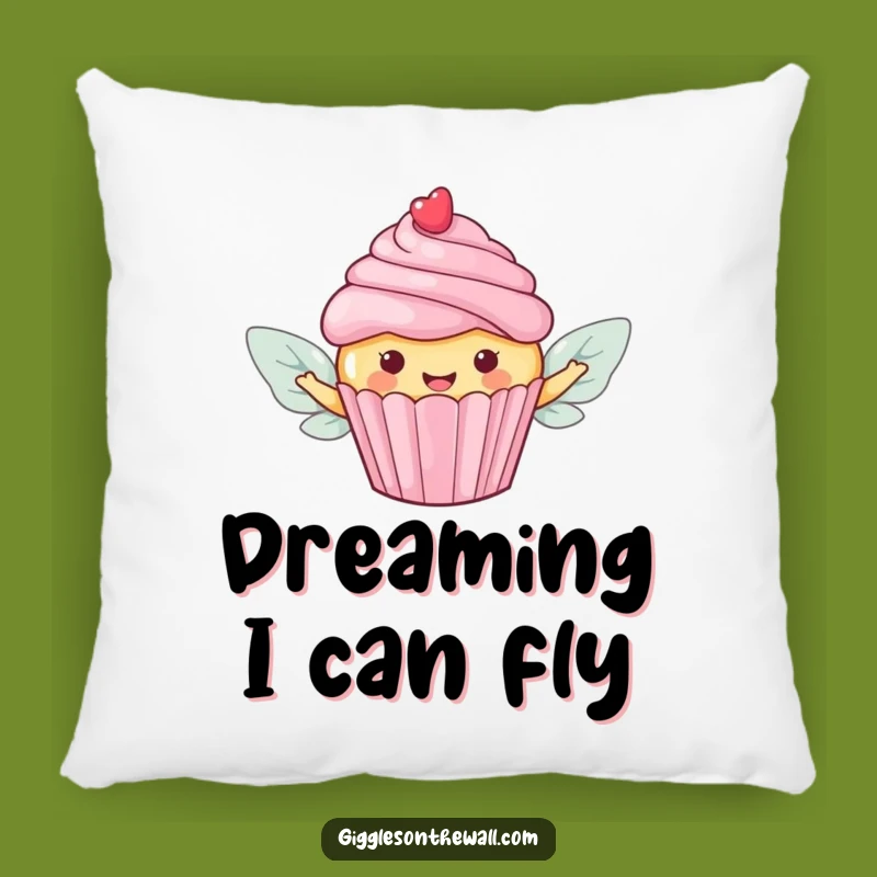 Funny Flying Cupcake Pillow: Cozy Up with This Sweet Candy Wings Comfort!