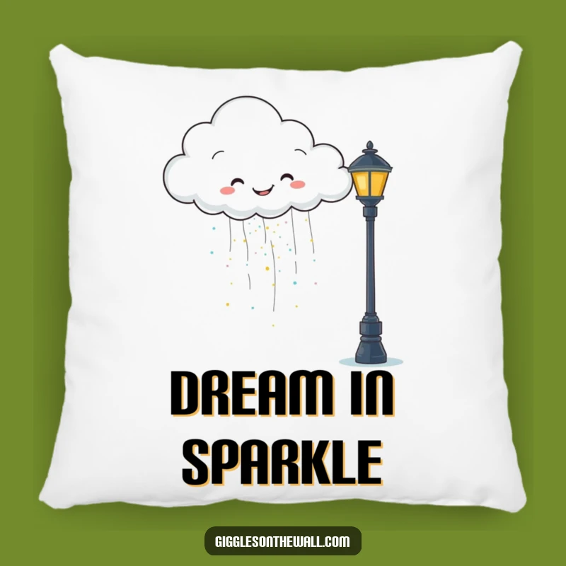Funny Glitter Cloud Pillow: Happy Rain Comfort - Cozy & Whimsical!