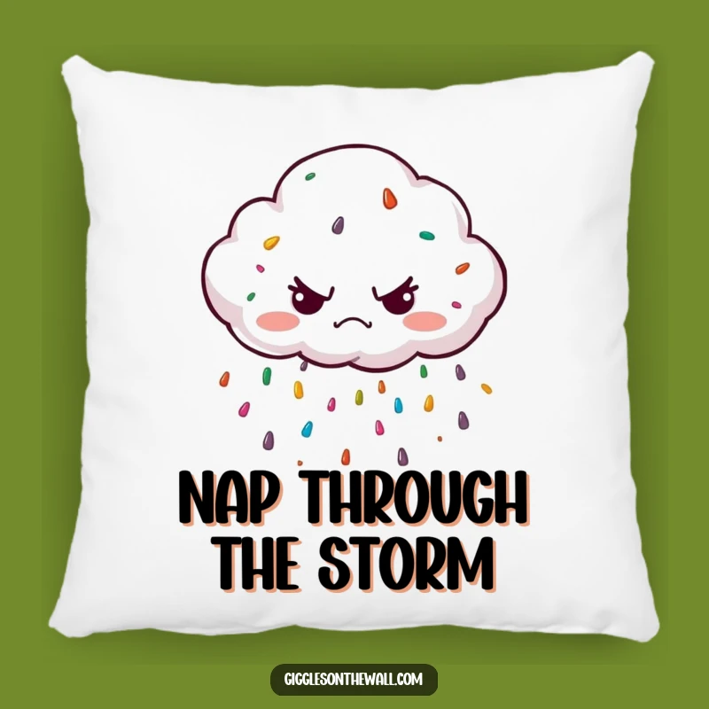 Funny Grumpy Cloud Pillow: Sprinkle Comfort, Whimsical Gift