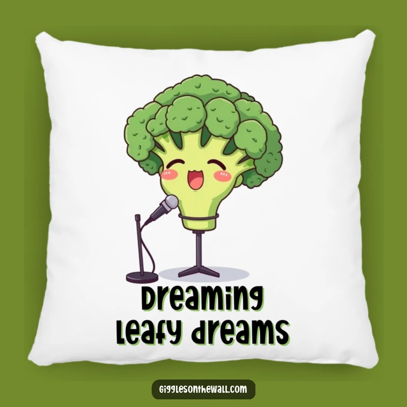 Funny Opera Broccoli Pillow - Cozy Proud Vegetable Cartoon Comfort