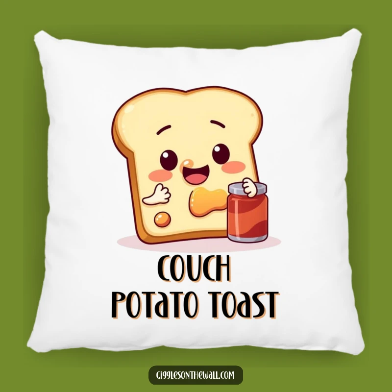 Funny Toast Selfie Pillow: Jam Session Comfort - Cozy & Amusing!