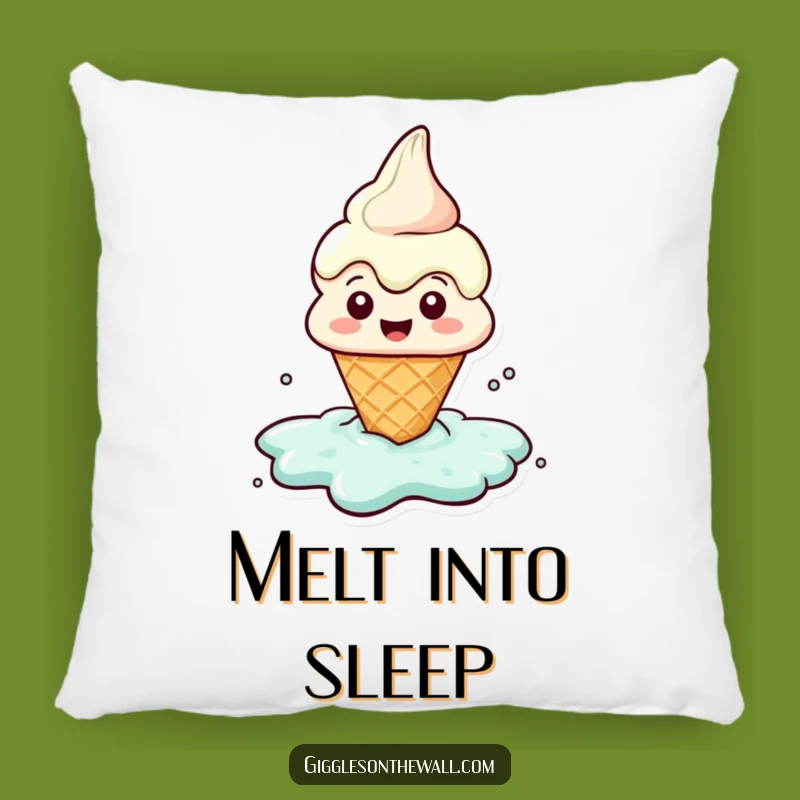 Funny Melting Ice Cream Pillow: Cozy Puddle Character Comfort Gift
