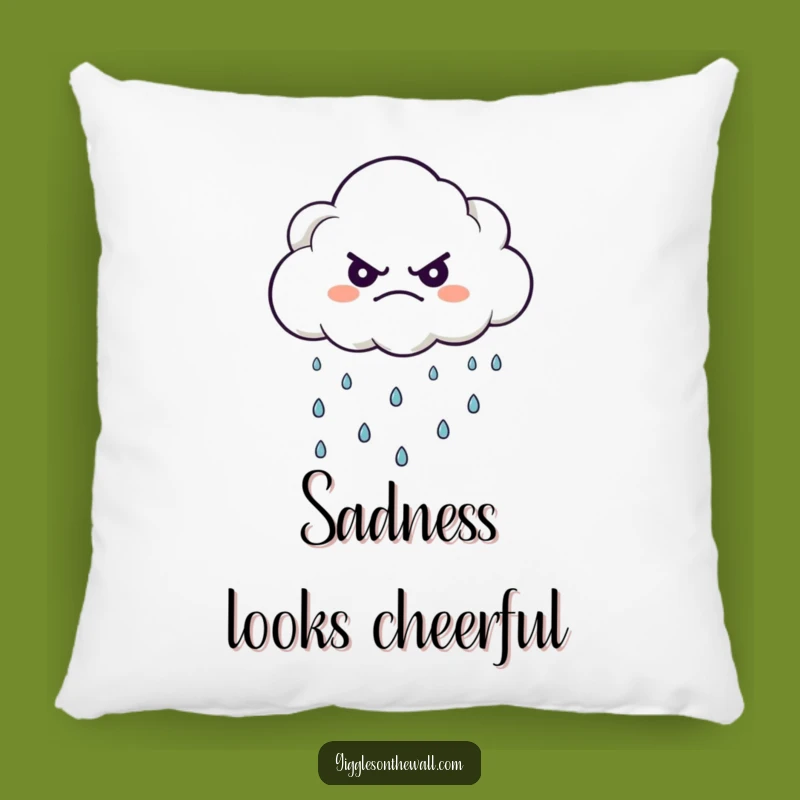 Funny Grumpy Cloud Pillow - Cozy Comfort with Ironic Charm Gift