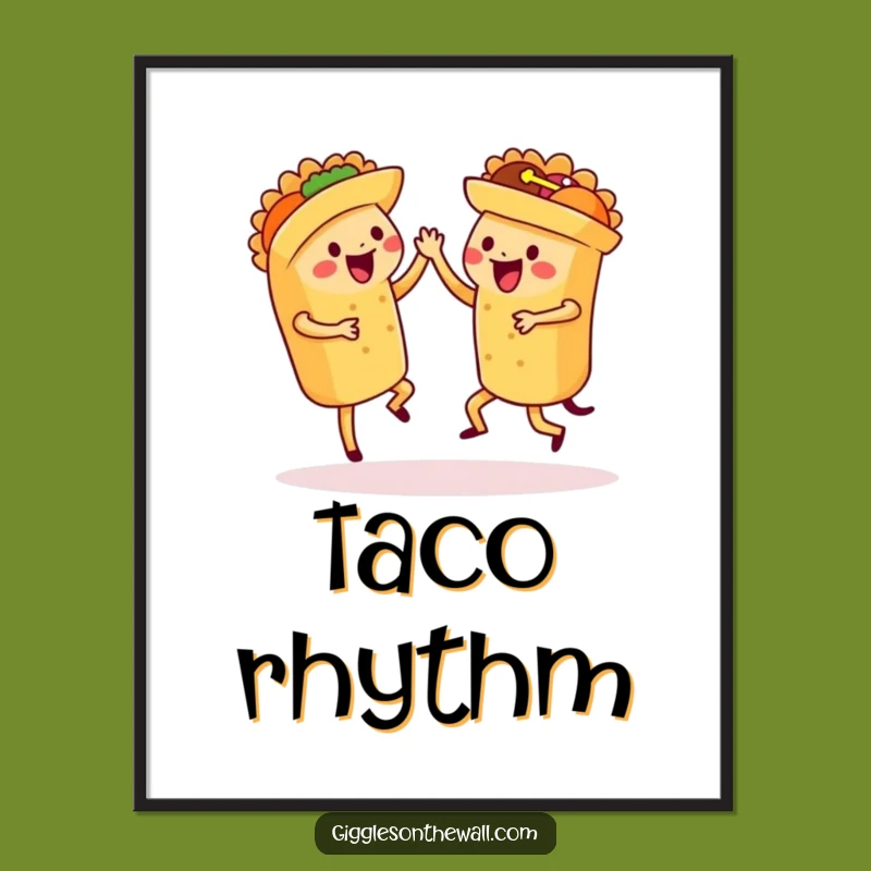 Funny Dancing Tacos Digital Art - Instant Fiesta with Synchronized Salsa Moves
