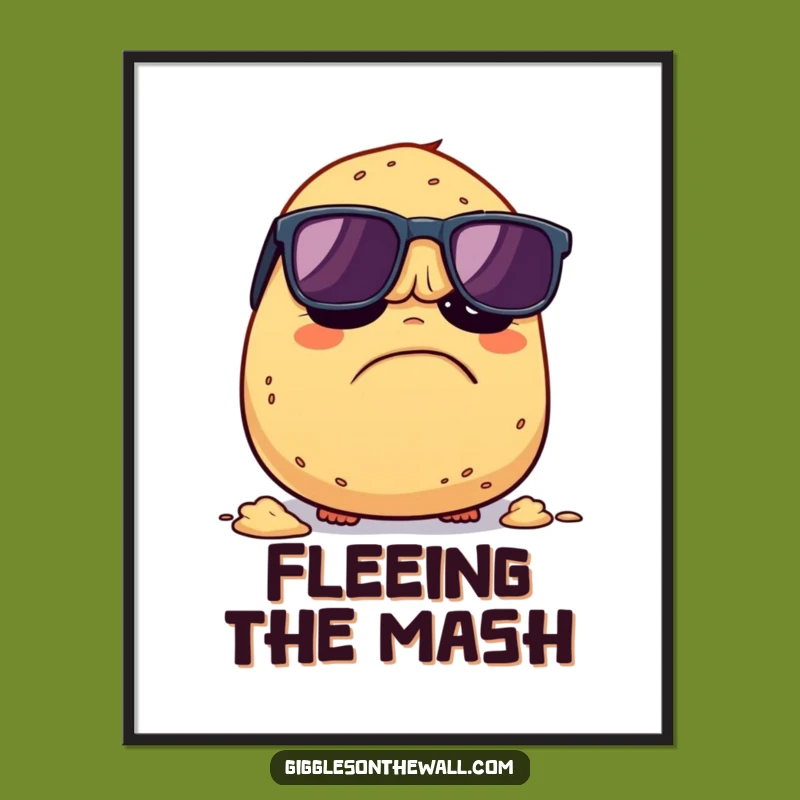 Funny Grumpy Potato Digital Art: Instant Rebellious Decor, Perfect Humorous Gift