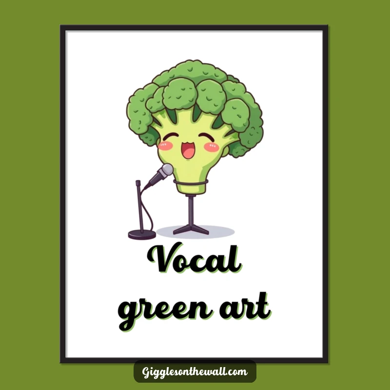 Funny Opera Broccoli Digital Art - Proud Vegetable Cartoon Download