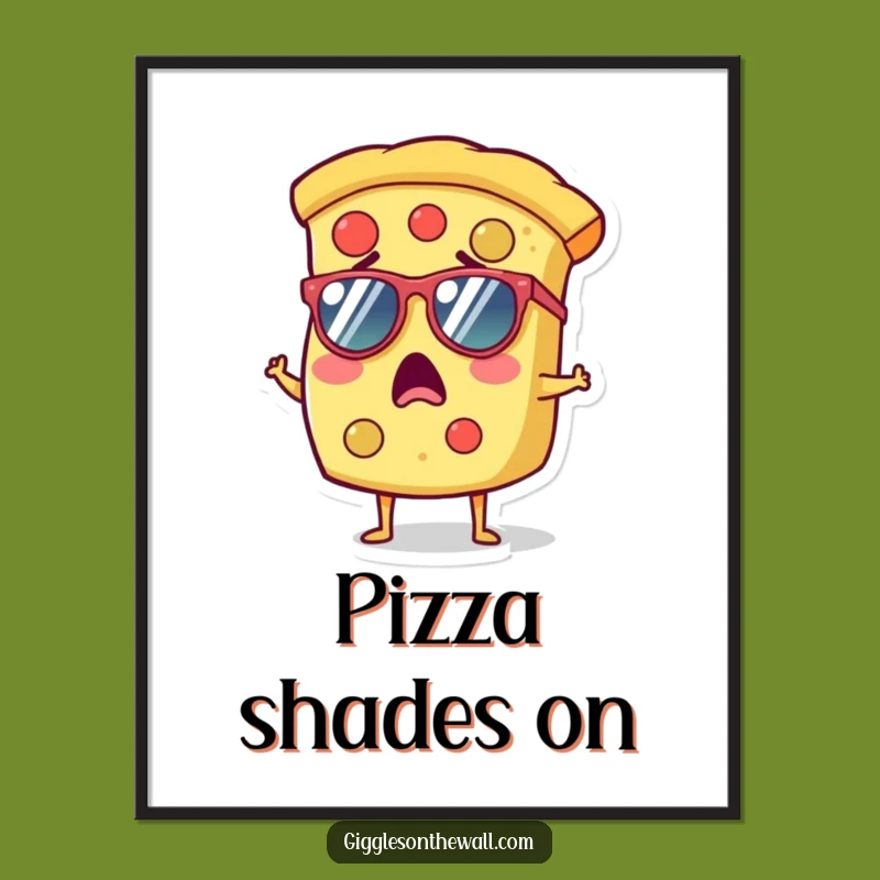 Funny Pizza Sunglasses Digital Art: Instant Cool for Your Walls