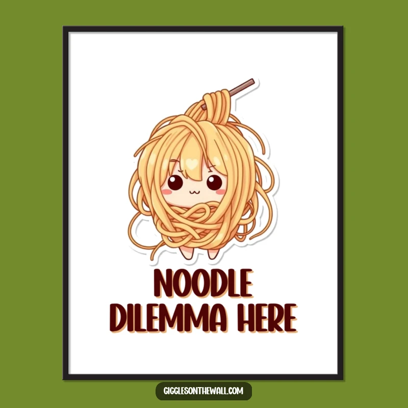 Funny Ramen Tangle Digital Art - Confused Noodle Instant Download - Great Funny Gift